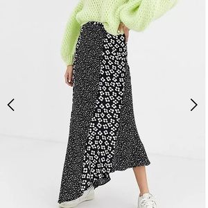 ASOS | Mixed Floral Bias Slip Skirt with Splits - 8